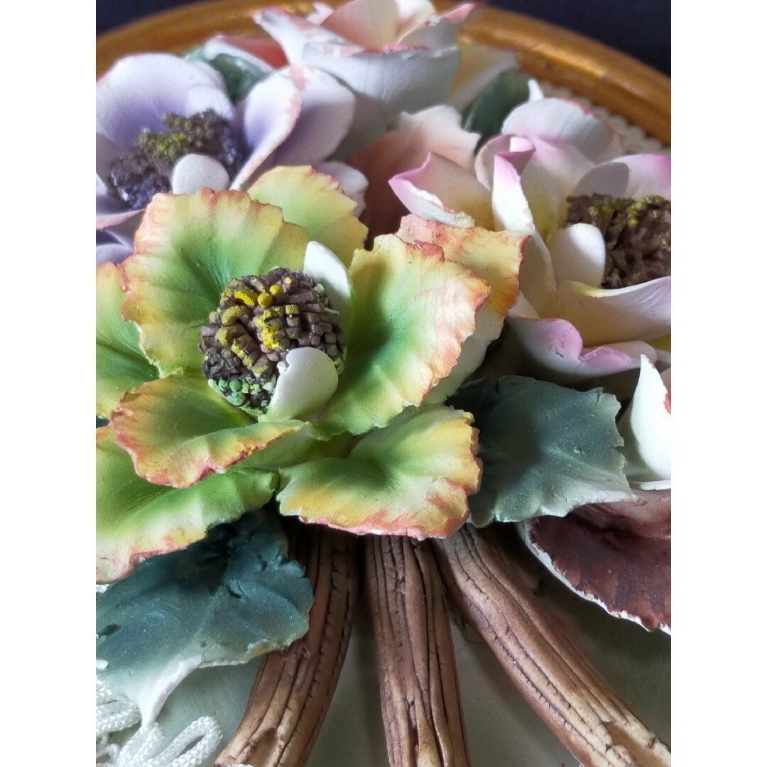 アンティーク フラワーオーバルフレーム ゴールド