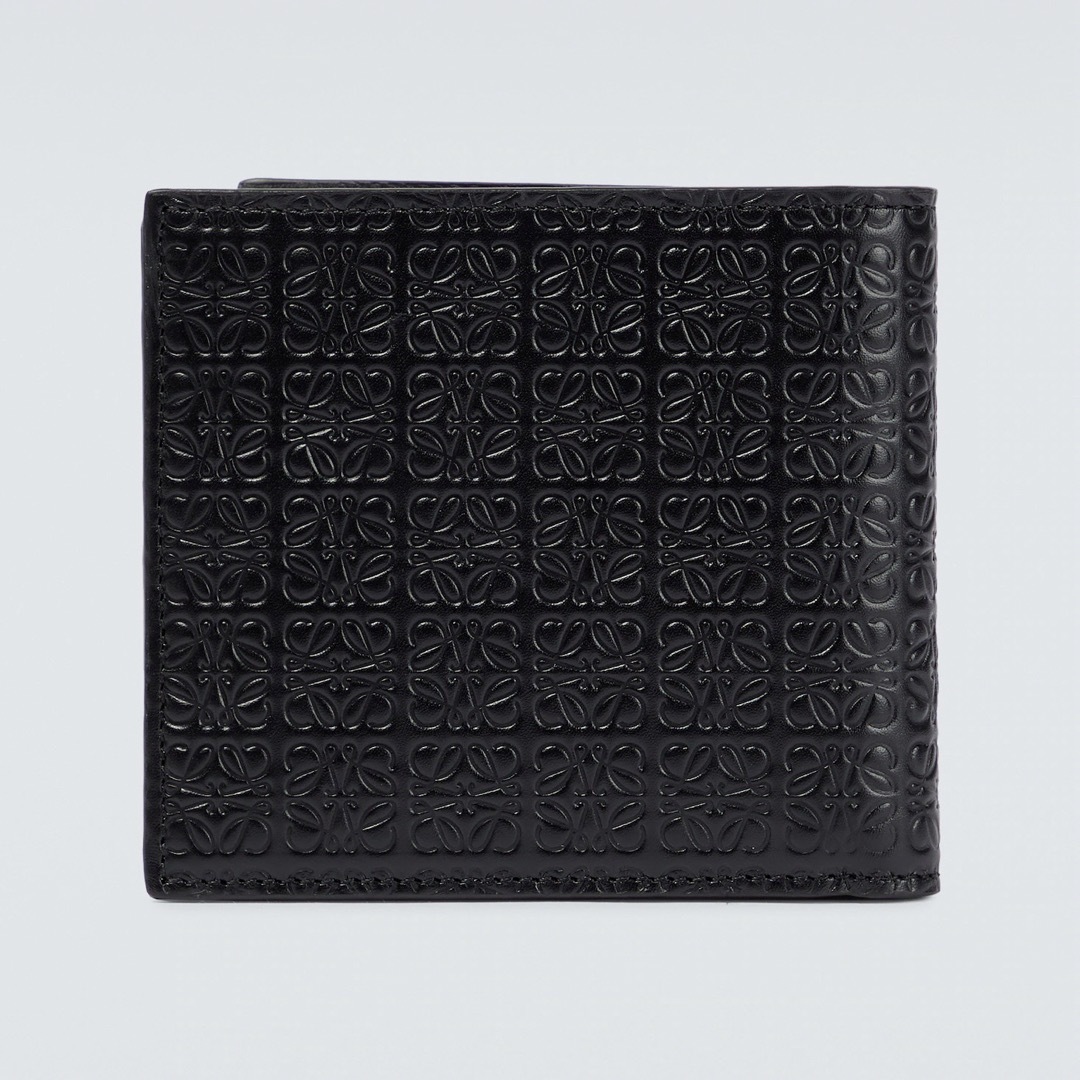 ロゴが目立つ！◇LOEWE◇ロエベ アナグラム 折りたたみ財布 ブラック 黒