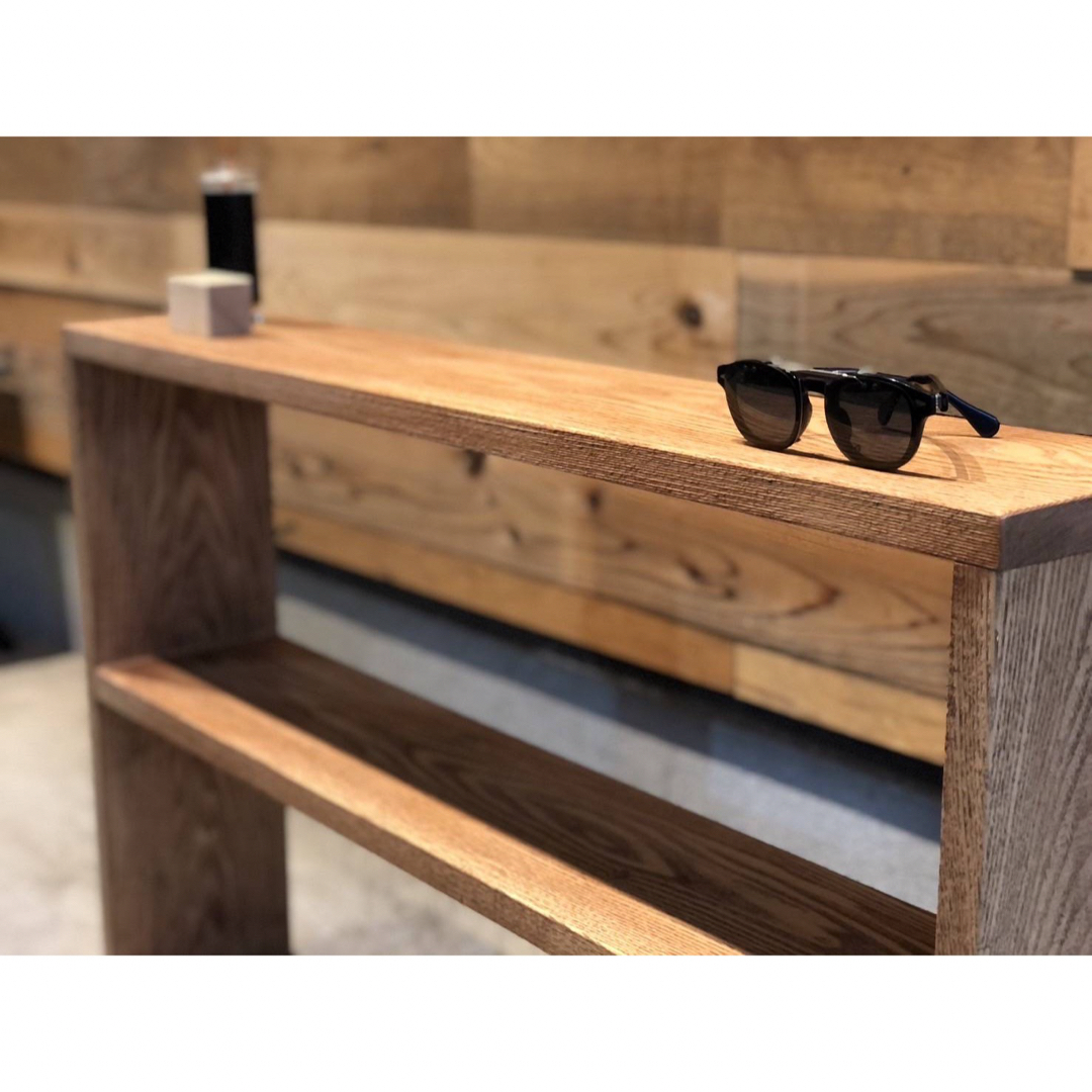 天然タモ材を使った本棚 無垢材 木製 一枚板 おまけ積木付き