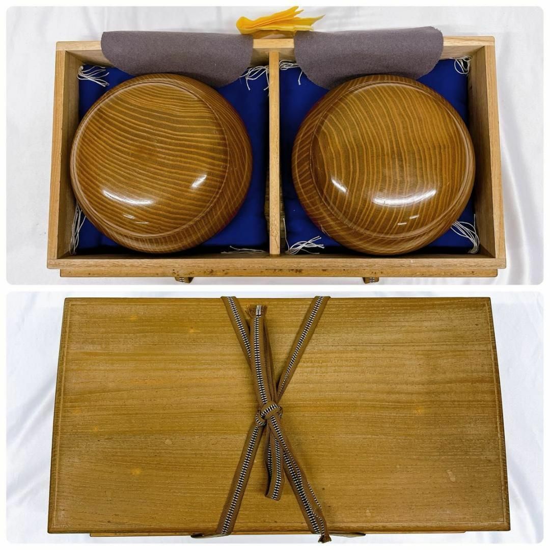 本蛤碁石 那智黒石付 40号 高級欅製碁笥 セット 桐箱付き