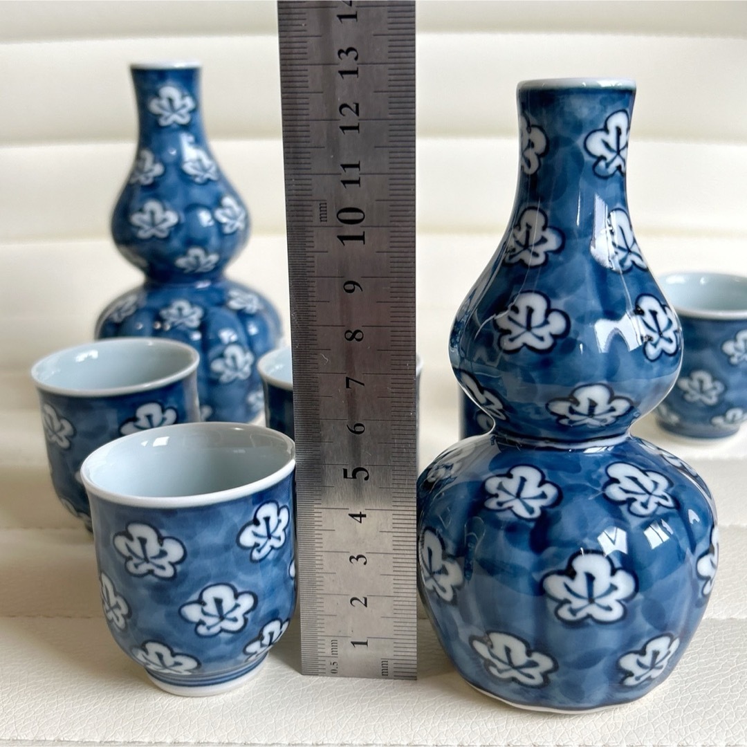 源右衛門 染付 酒器揃(徳利 1個 ぐい呑 2個)