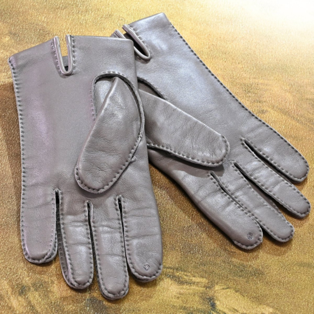 美品】エルメス クルードセル手袋ブラック ラムレザーカシミア ¥177,100