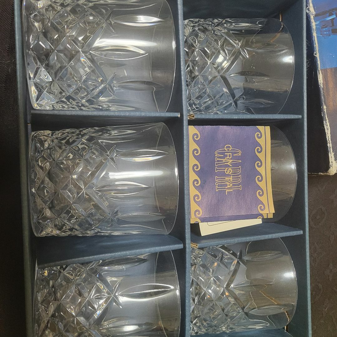 ☆未使用品 中野良広 ロックグラス 6点セット ガラス 赤 レッド コップ