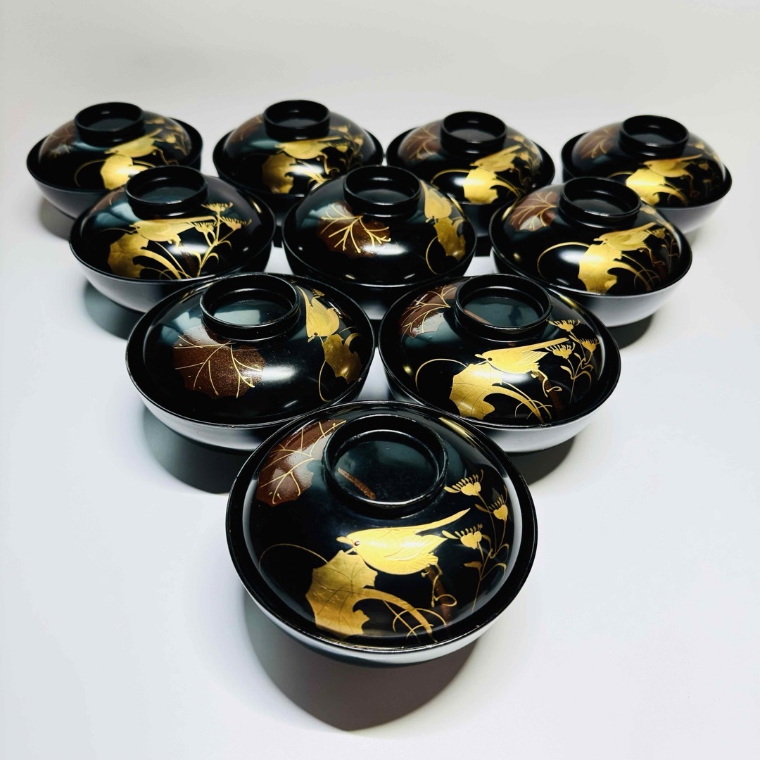 輪島塗 金薪絵菊花文蓋付椀 木胎漆器 【公式通販】