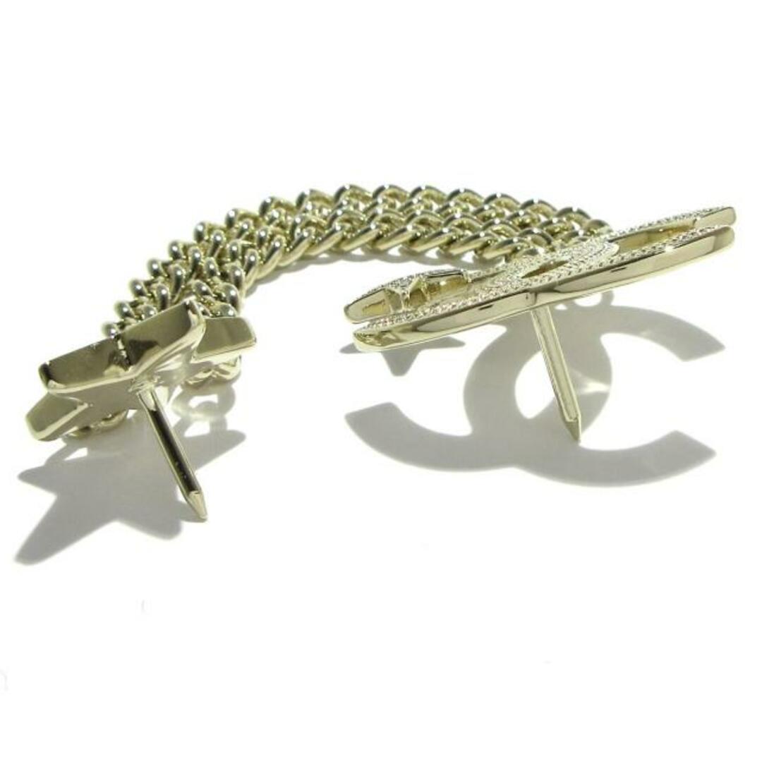 シャネル CHANEL ブローチ 金属素材×ラインストーン ゴールド フラワー