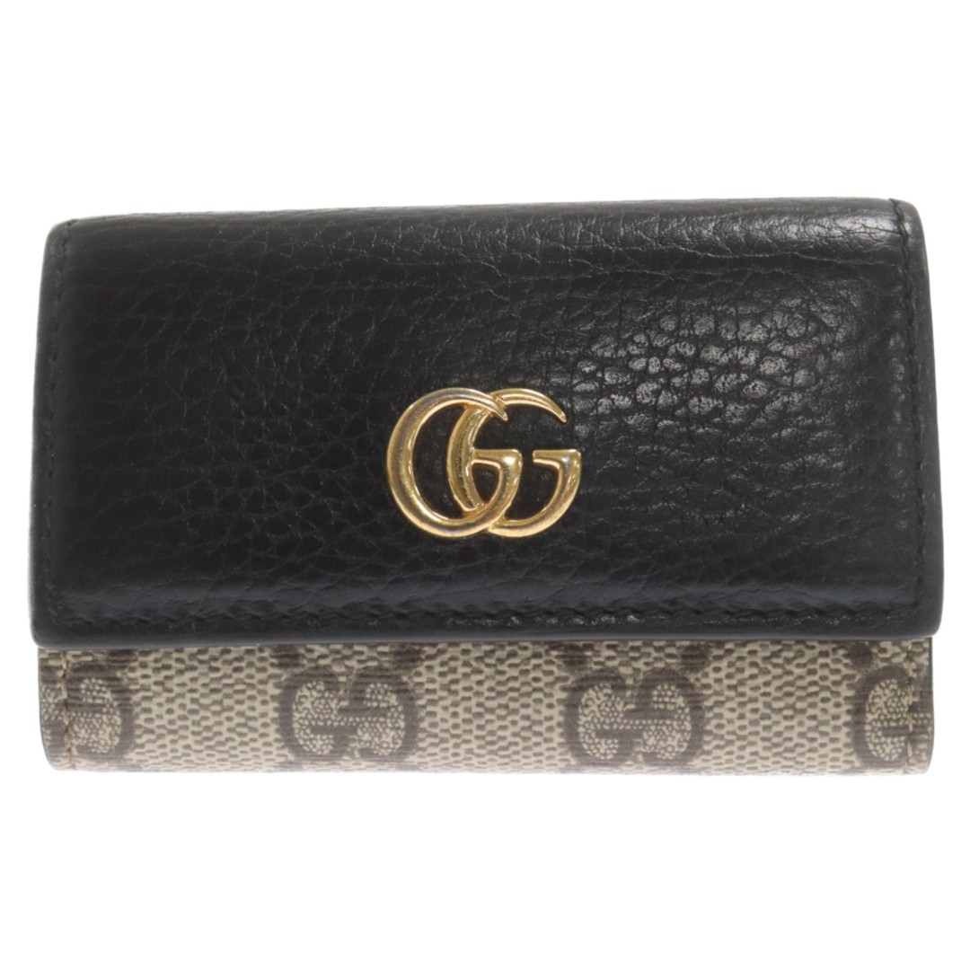 GUCCI ブラックレザー キーケース GGロゴ