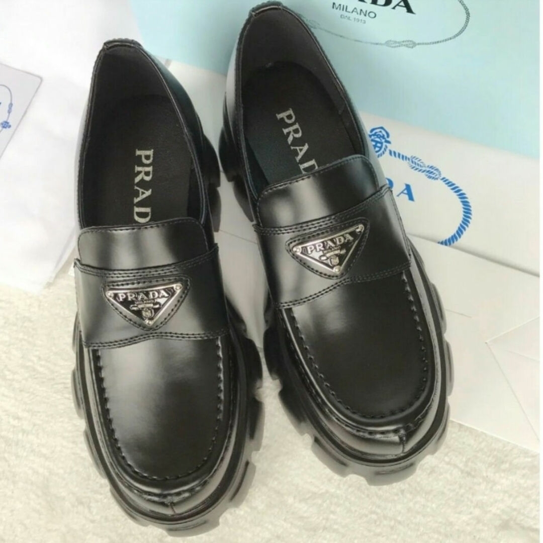 PRADA 厚底ローファー ブラック37.5