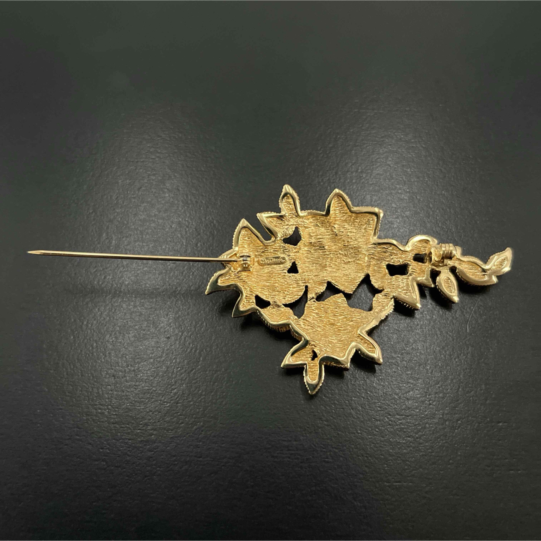 Christian Dior リーフデザイン ブローチ Christian Dior リーフ