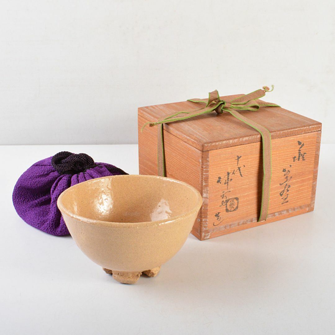 R864 蓋置 『萩焼』『十代 三輪休雪造』『三ツ葉蓋置』