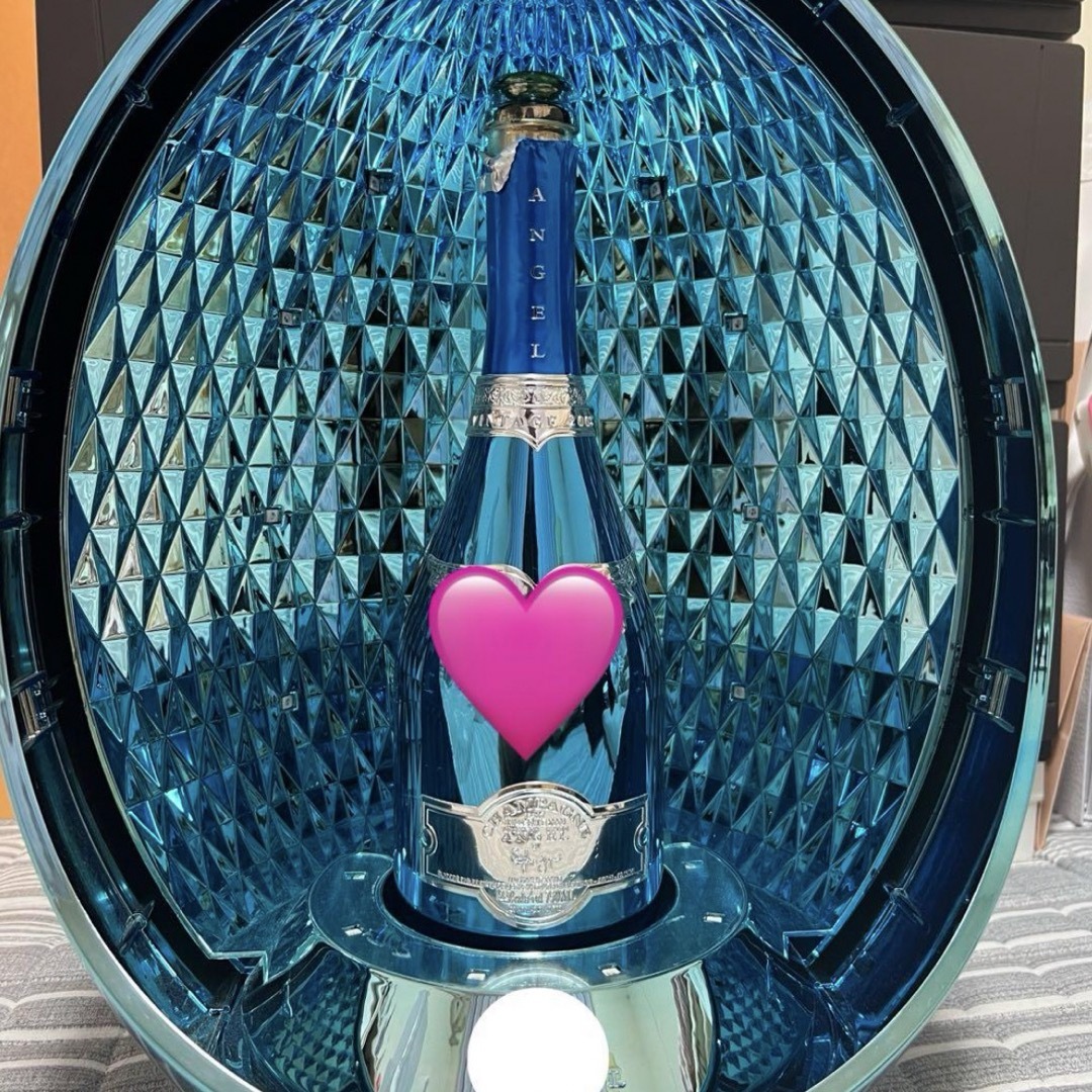 エンジェル エッグ シャンパン 空瓶 リモコン付 青 ブルー 卵 単三電池