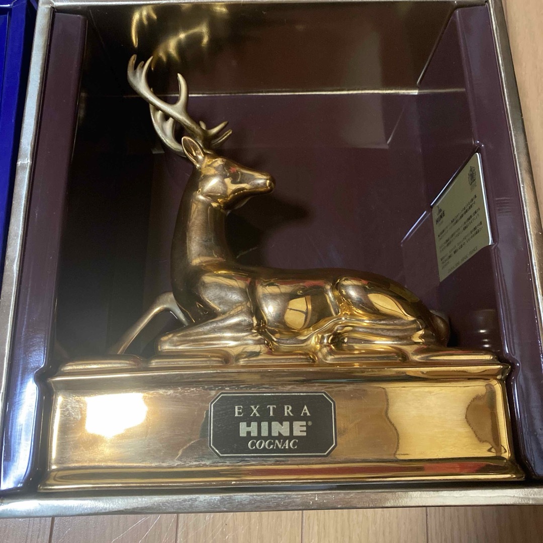 古酒 HINE/ハイン XO 鹿 ブルー リモージュ 未開栓 陶器 青 ブランデー