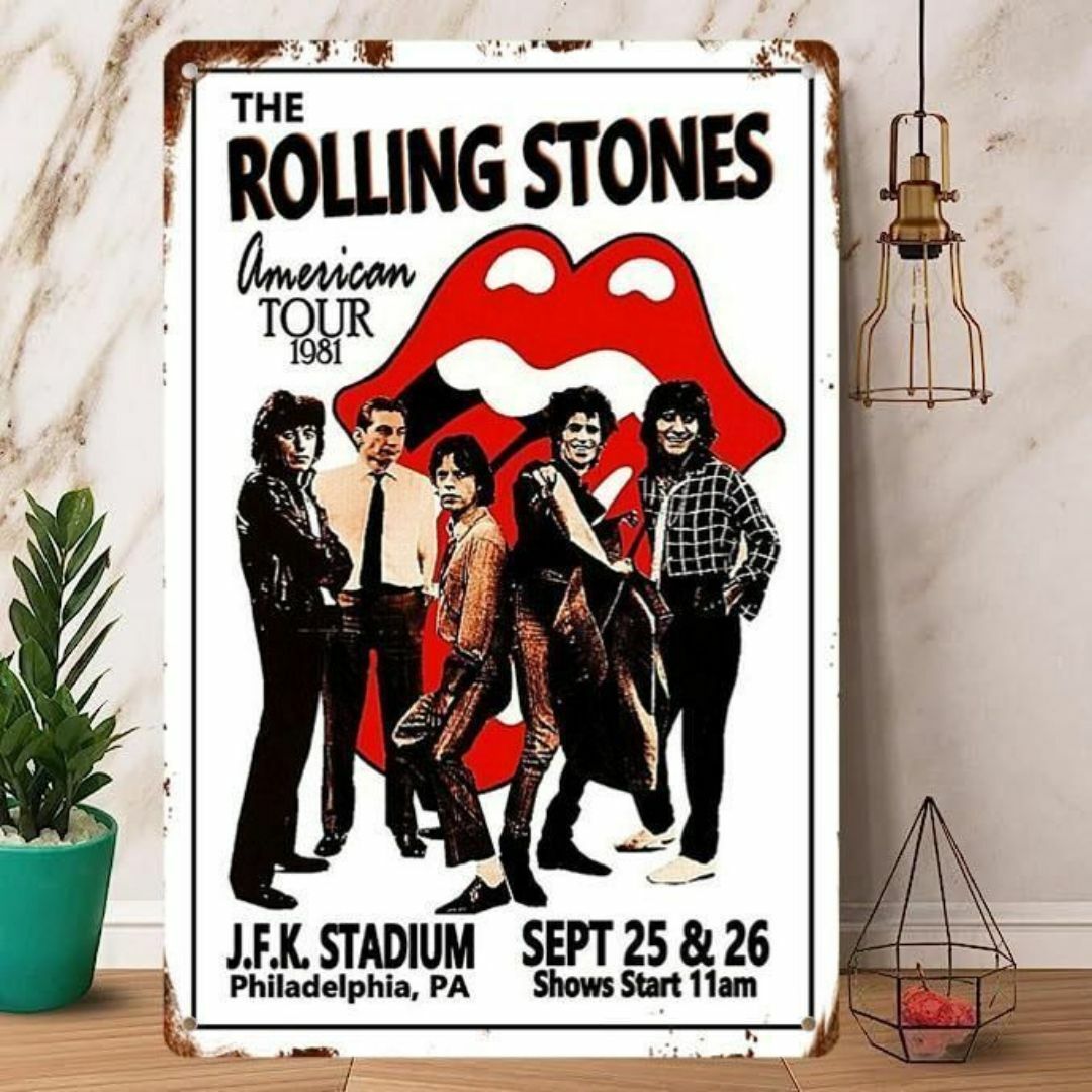 ロック 【 ローリング・ストーンズ 】ミック メタルポスター ブリキ