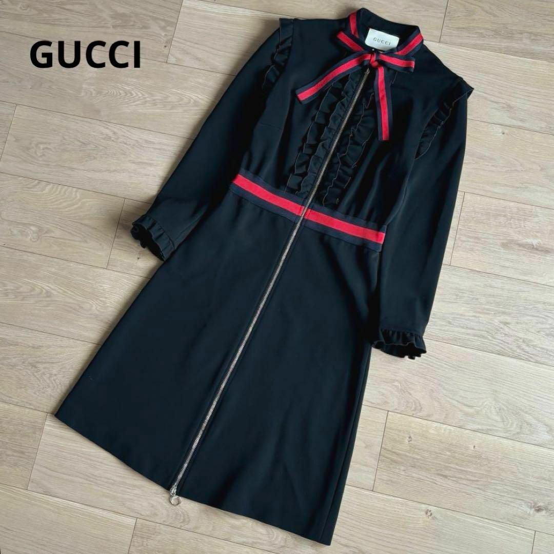 GUCCI黒リボンワンピース36