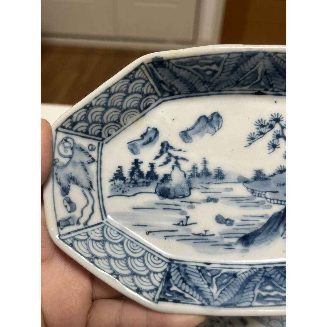 明治〜大正時代 染付八角皿 和食器 4枚セットの通販 by 肉 にく's shop