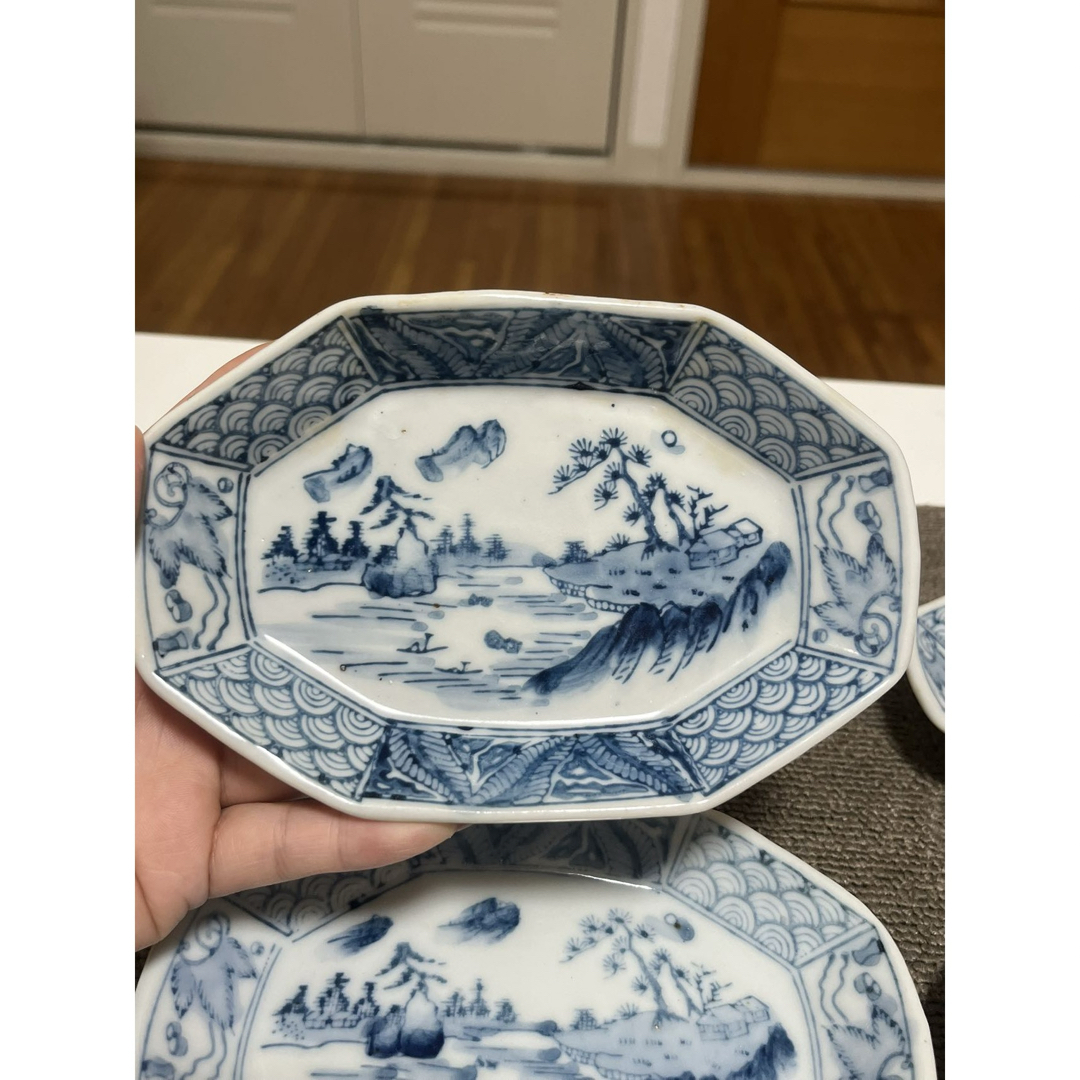 明治時代以前作成 大絵皿 4枚セット 明治時代以前作成 大絵