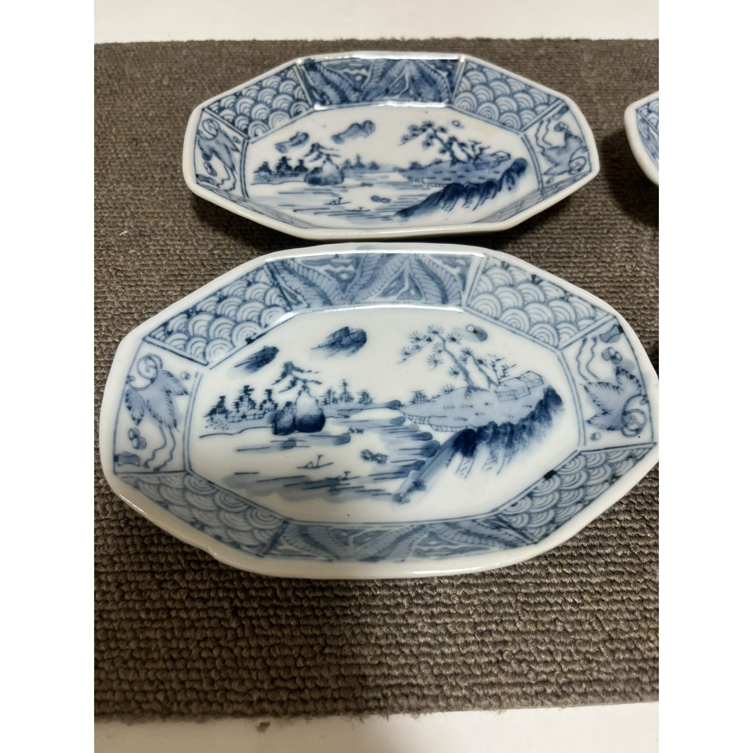明治〜大正時代 染付八角皿 和食器 4枚セットの通販 by 肉 にく's shop