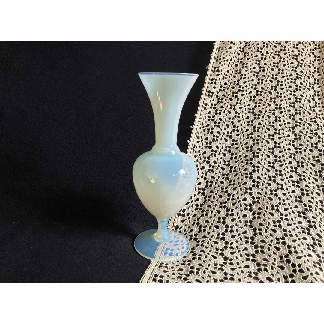 フランスアンティーク オパリンガラス 花瓶 ピンク系 一輪挿し グラス