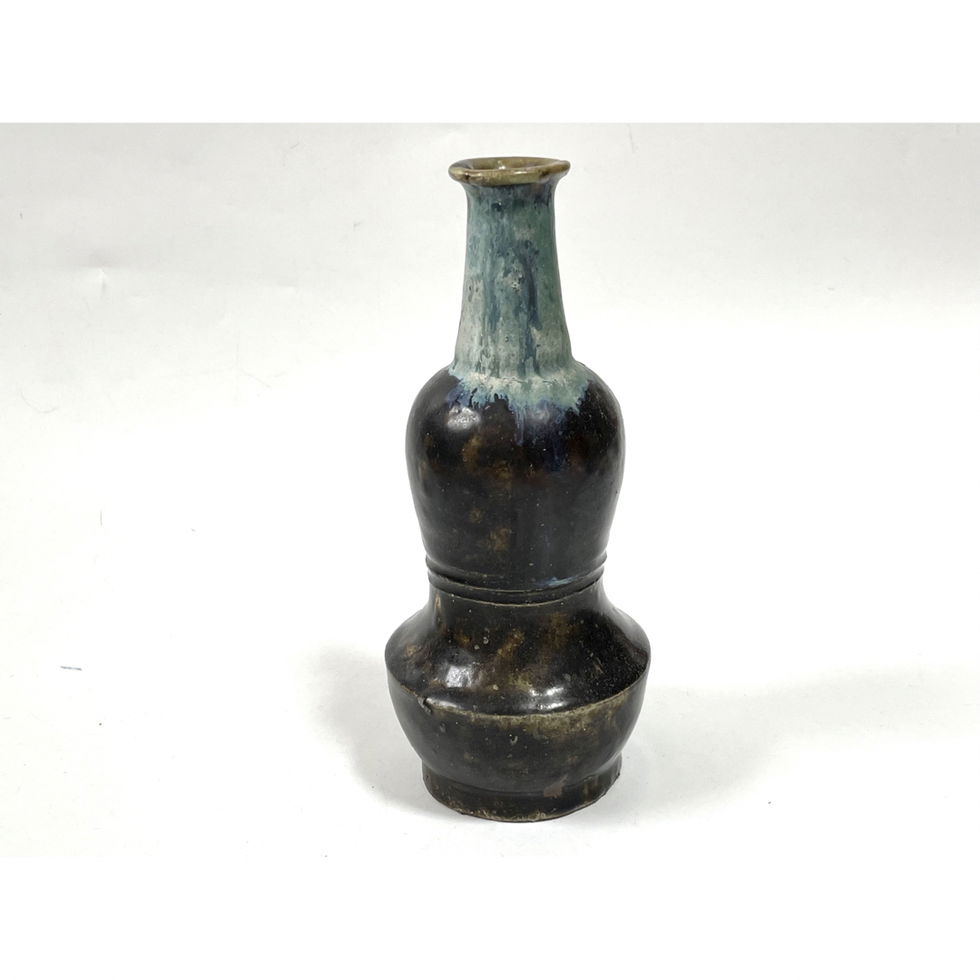 骨董 アンティーク 古琉球 嘉瓶 渡名喜瓶 徳利 緑釉 八重山古陶 壺屋 民