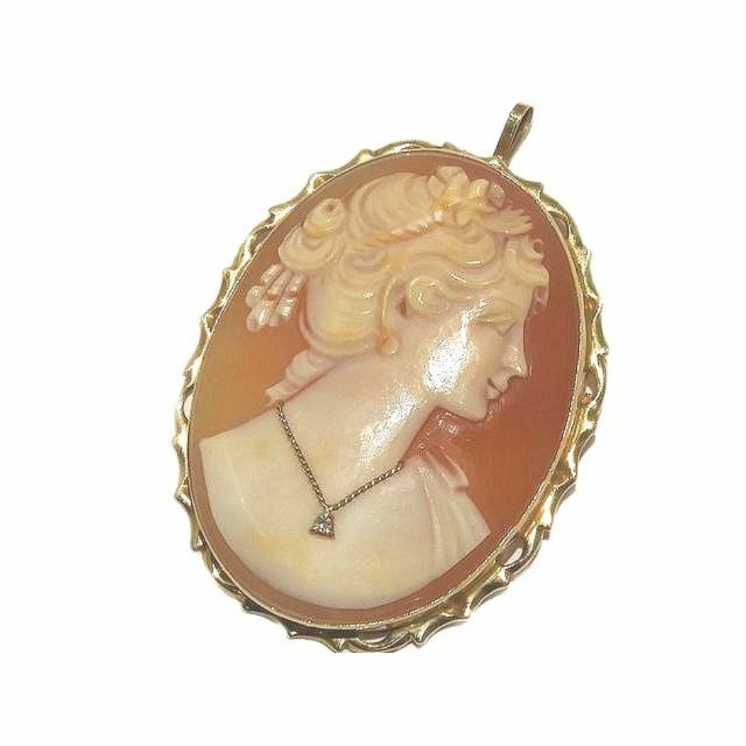 k14 カメオブローチ ネックレストップ cameo 585 アンティーク 【公式