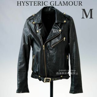 希少 美品 L ヒステリックグラマー レザージャケット ネイビー