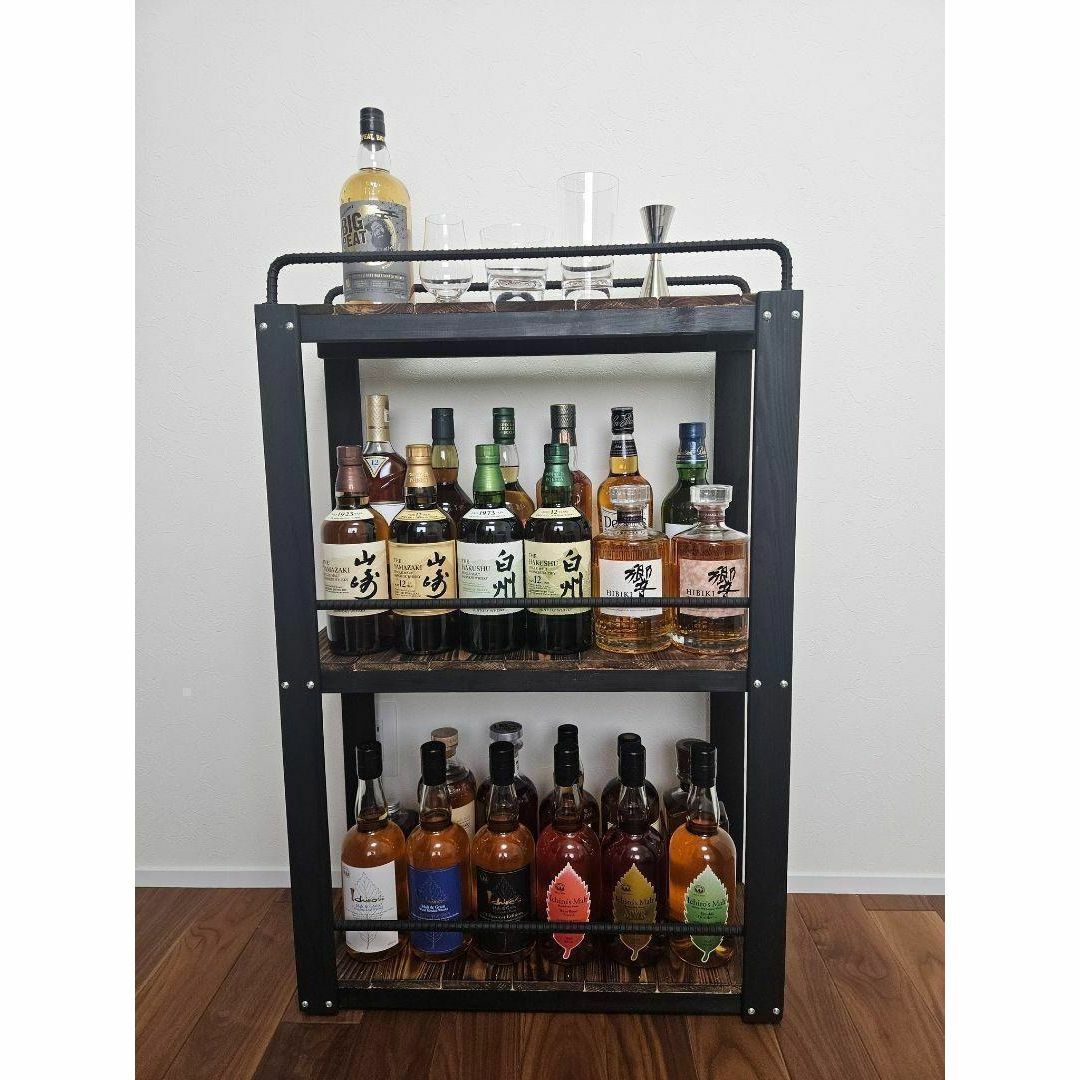 ウィスキーラック 男前インテリア 棚 インダストリアル 収納 お酒 多肉 831