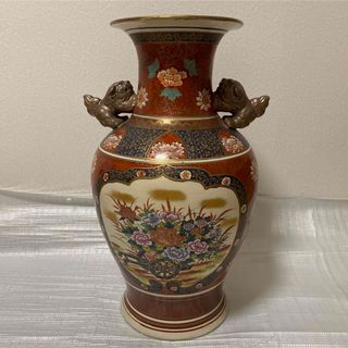綺麗な花瓶中国色絵龍の図天球瓶高さ約39cm