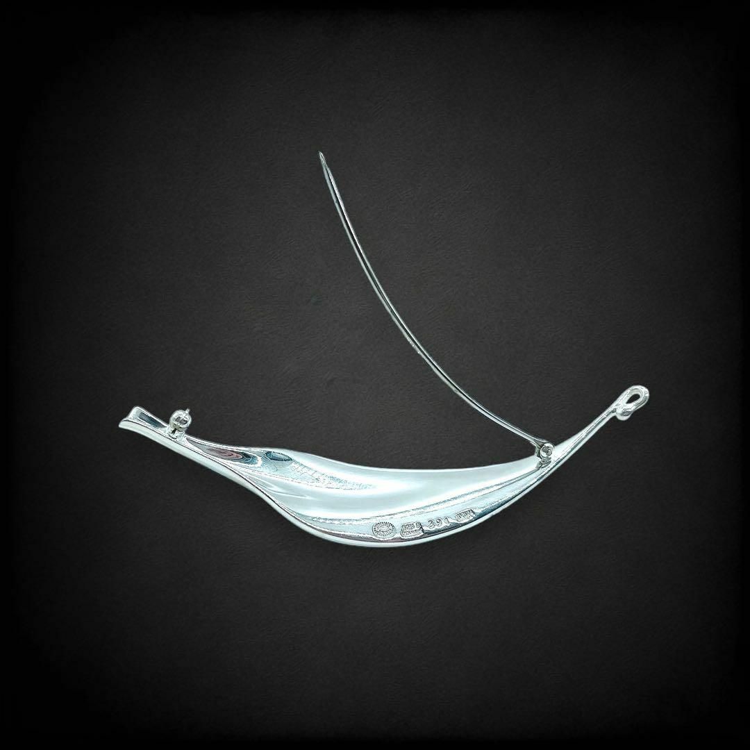 美品ジョージジェンセン プリュム羽リーフブローチ 391 TORUN