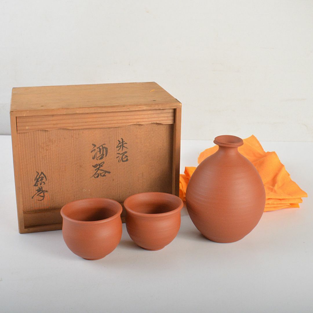 九谷焼 古九谷 赤絵金彩 人物花文 煎茶碗 五客 時代箱付 USRH