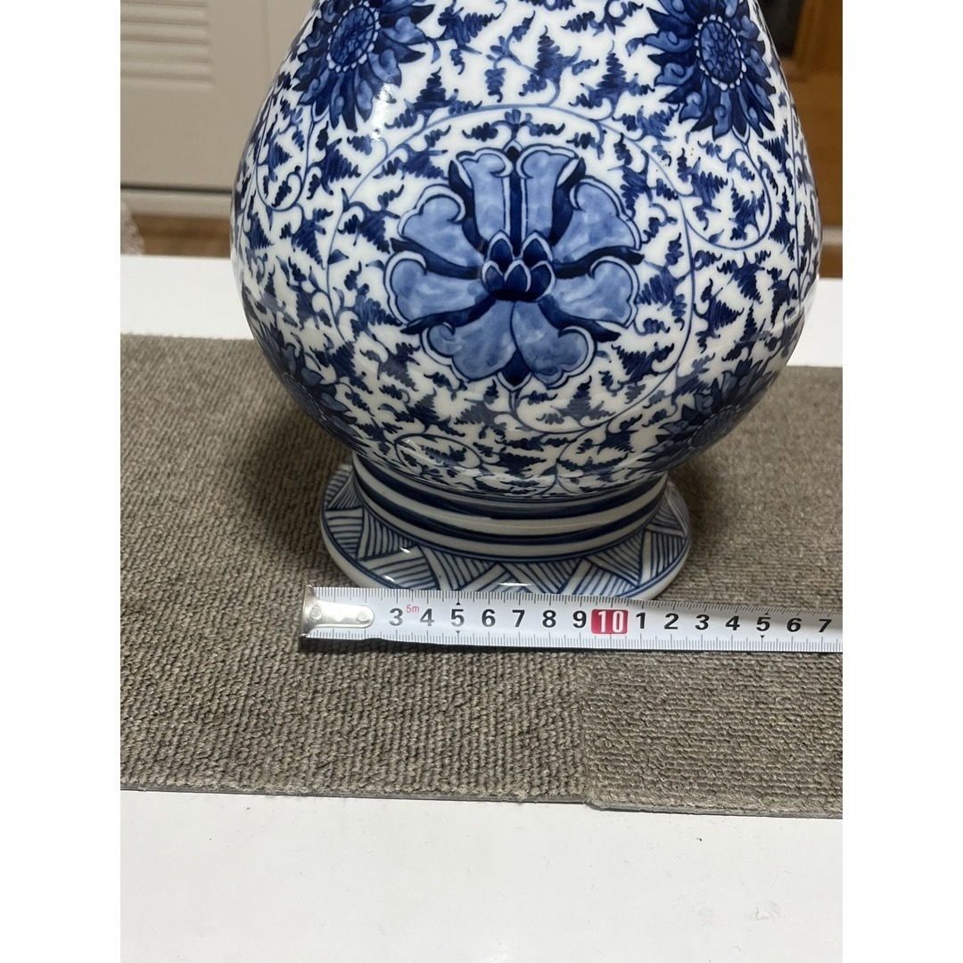 中国美術 大明成化年製 古美術 購入 唐草青花染付け花瓶 飾壷 骨董