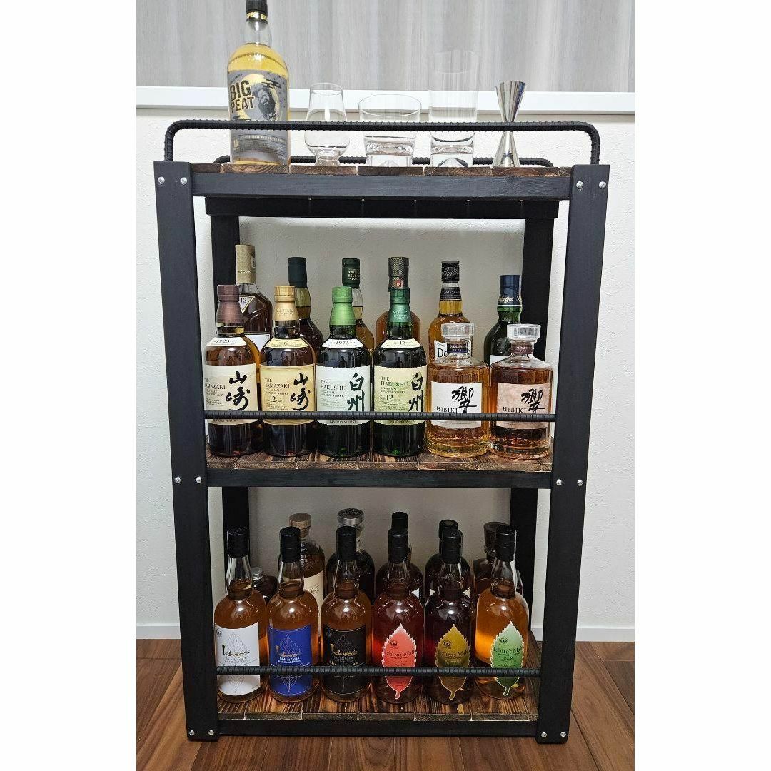 ウィスキーラック 男前インテリア 棚 インダストリアル 収納 お酒 多肉