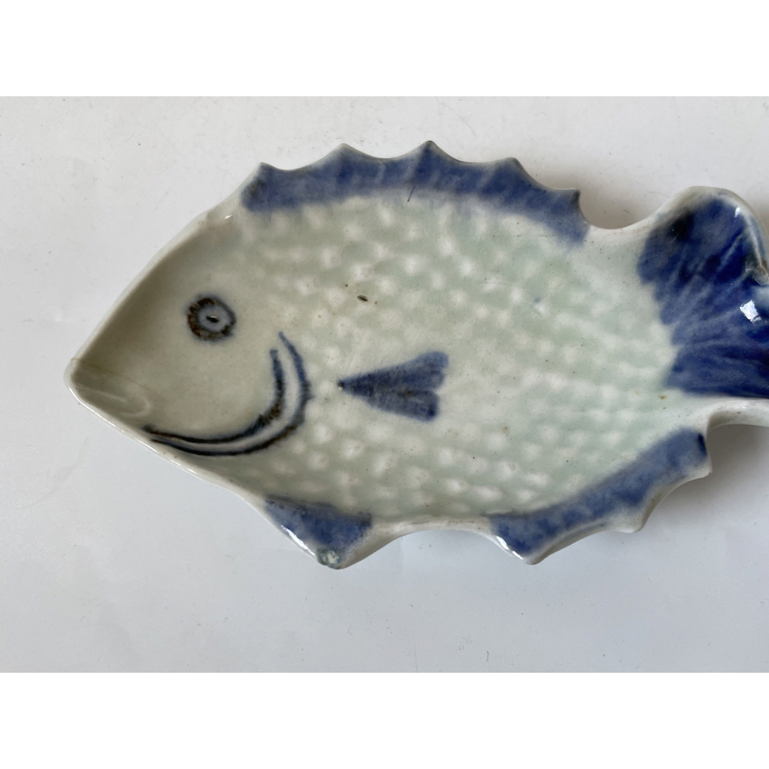 骨董 アンティーク 古伊万里 染付 魚形 変形皿 豆皿 魚皿 箸置きの通販