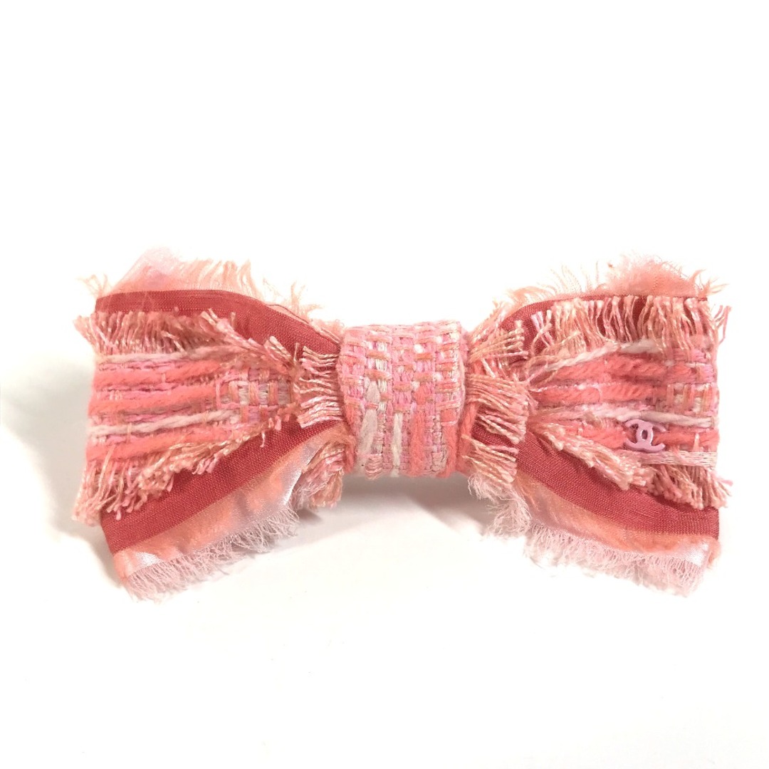 CHANEL』シャネル ピンク ツイード パール リボン 最新 バレッタ