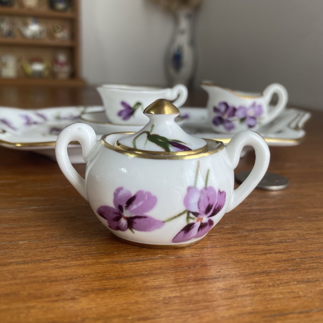 ハマースレイ ヴィクトリアン バイオレット ミニチュア ティーセット
