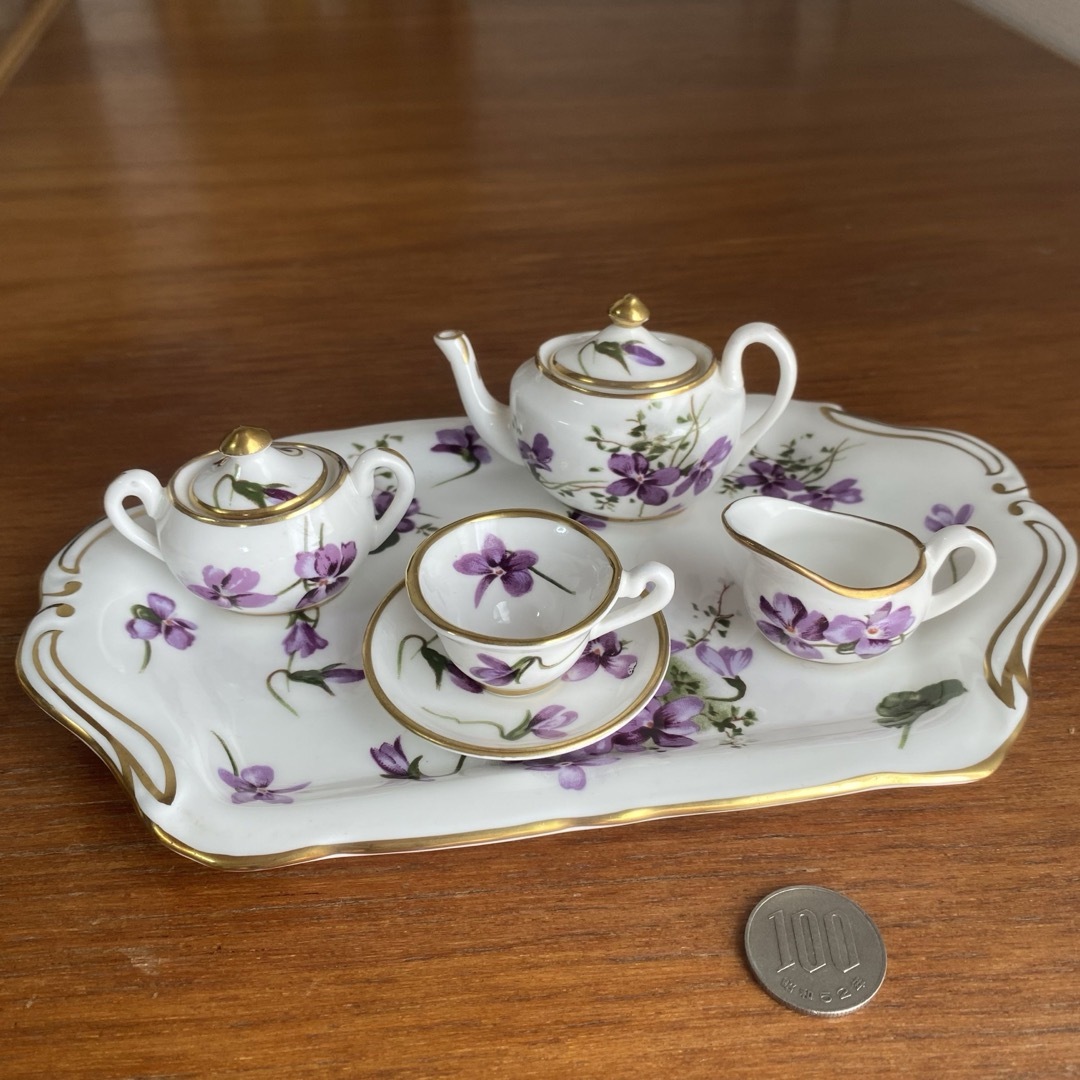 ハマースレイ ヴィクトリアン バイオレット ミニチュア ティーセット