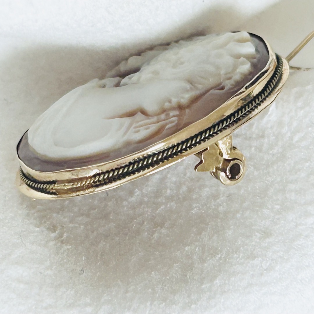 K14 シェルカメオ 2Way ペンダント トップ ブローチ QVC GSTV