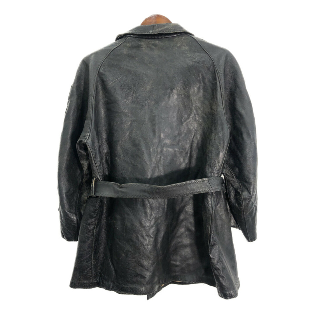 50年代 イタリア軍 ダブルブレスト ポリスレザーコート ヴィンテージ