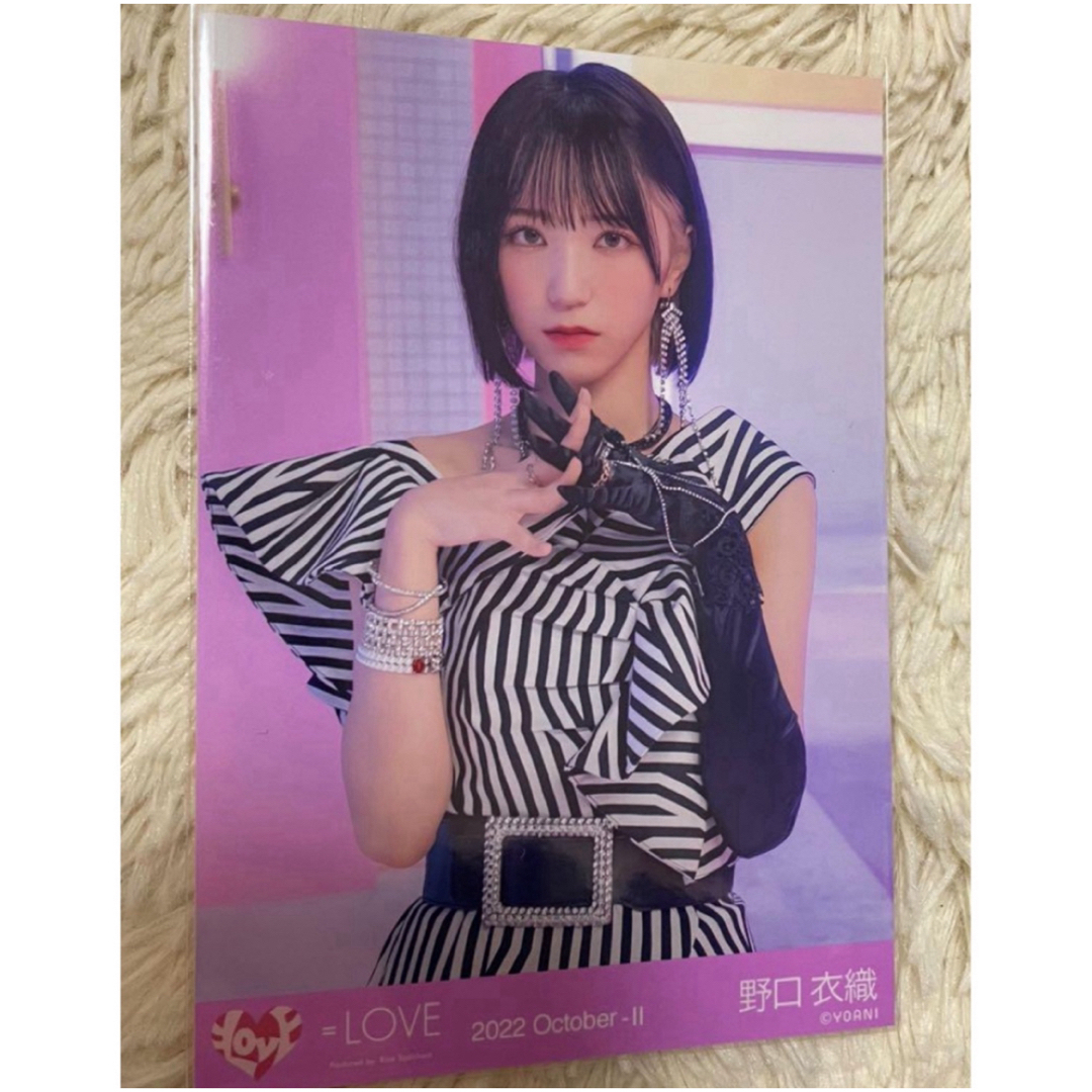 野口衣織 イコラブ 直筆 生写真 ビセル歌唱①