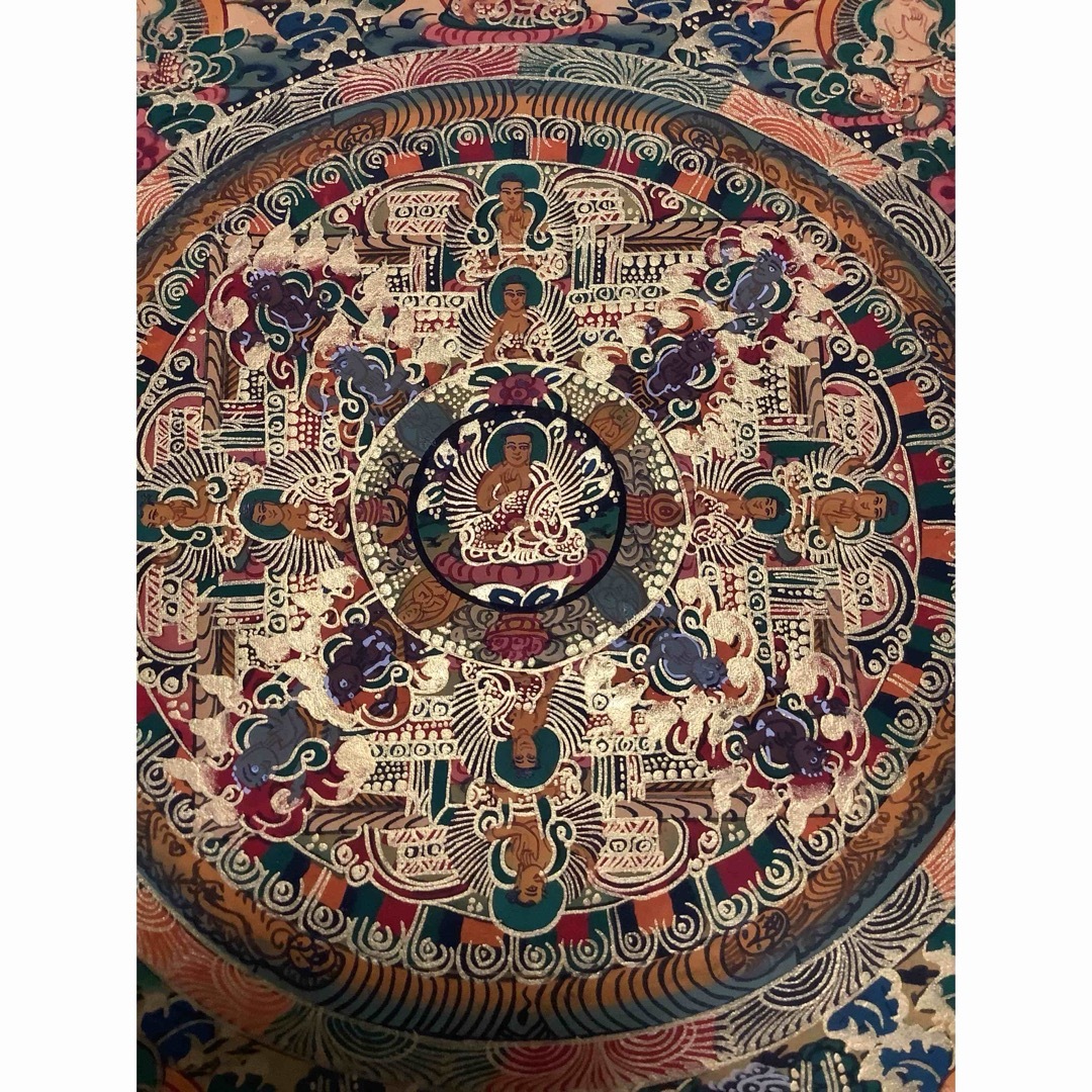 チベット密教 新品 1点物 》 手描き 曼荼羅 仏陀 釈迦 仏画 仏教 d2