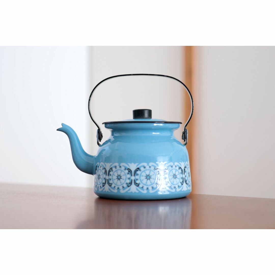 ヌルメスニエミ 水色 ポット ビンテージ アンティーク 北欧 かもめ食堂