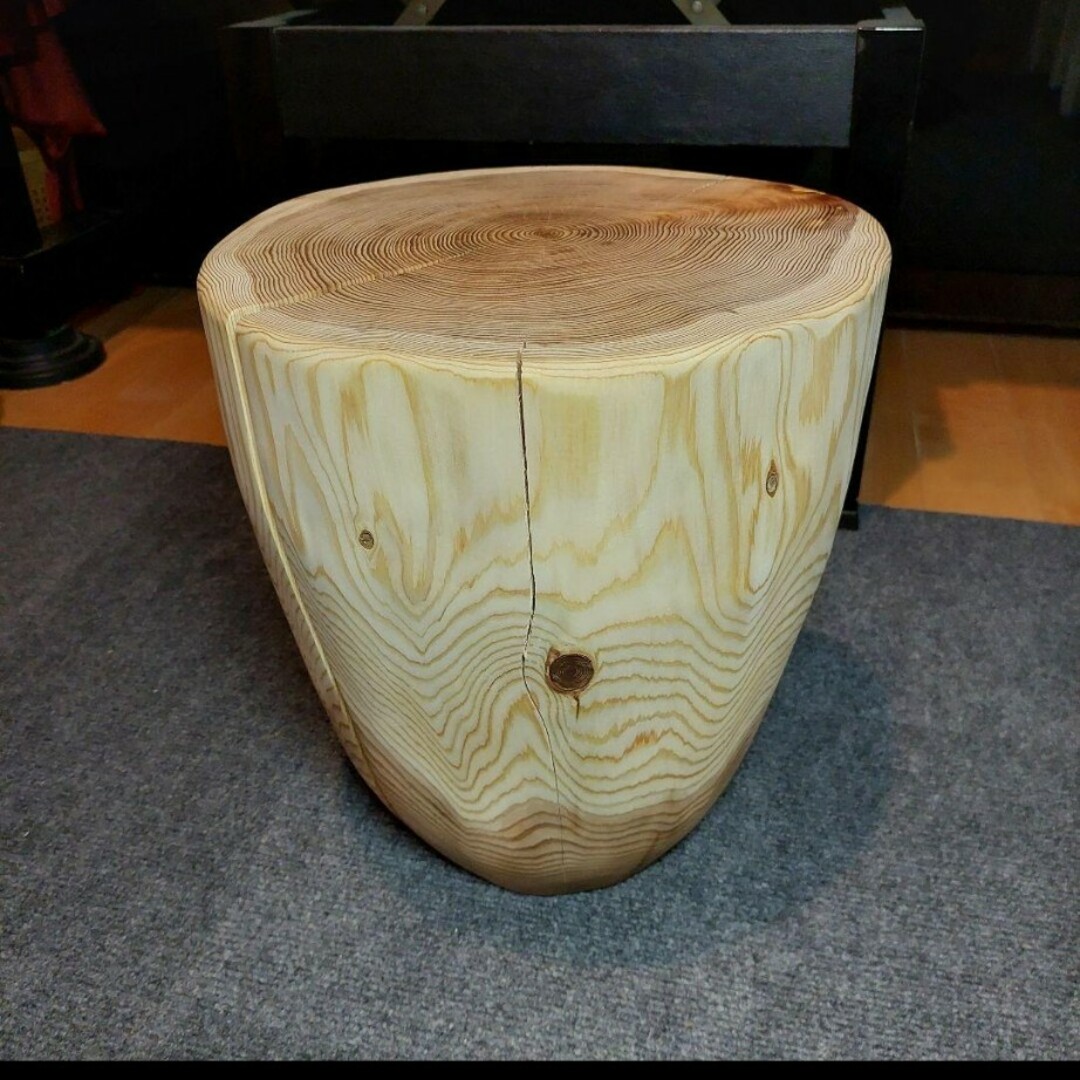 丸太 切り株 椅子 スツール 無垢 ヒバ でっかいの 日本製 直径30×高