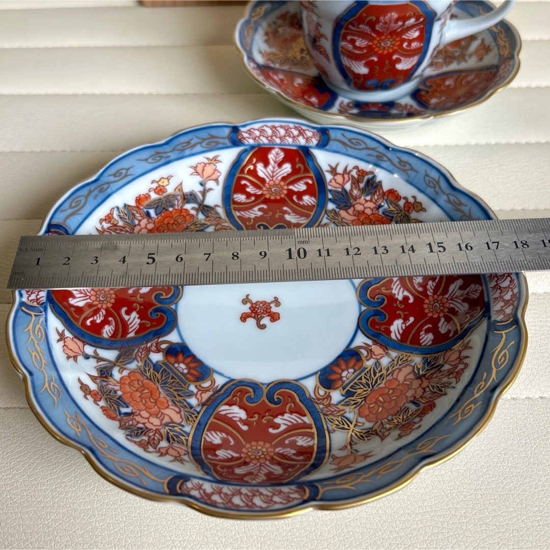 有田焼 染錦 金襴手 極錦金彩 其泉窯 カップ＆ソーサー 碗皿 珈琲碗皿