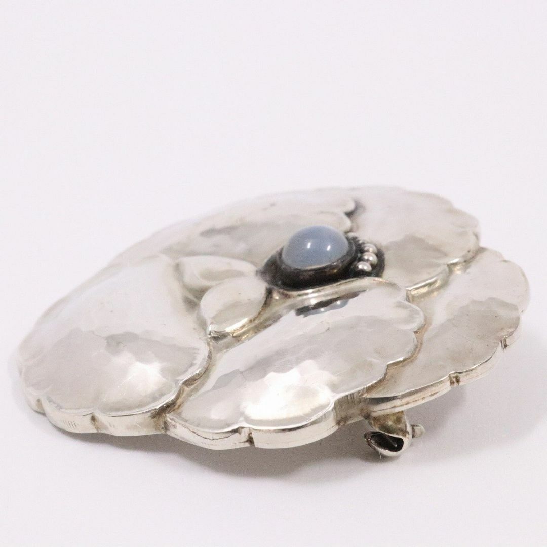ジョージジェンセン ムーンストーン ブローチ #113 925 花 3696