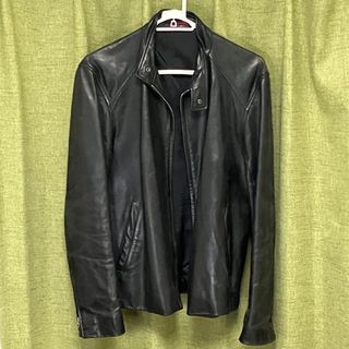 used ポールスミス 羊革ラムレザージャケットM深緑J30949