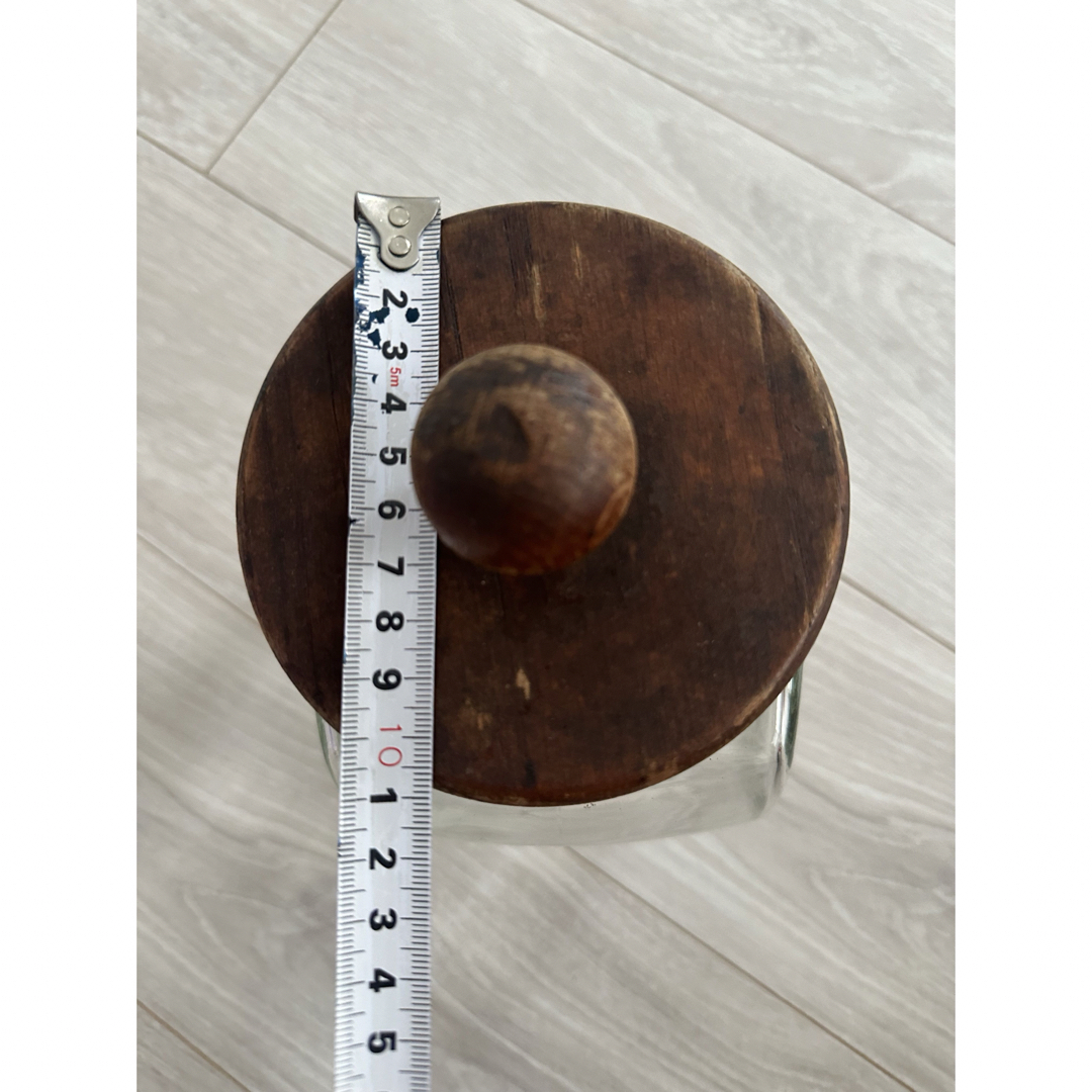 ヴィンテージ ショップ購入ガラス瓶おかし入れアッシュペー