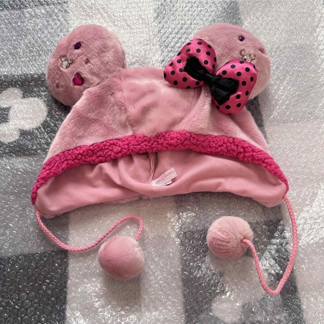 ディズニーファンキャップミニー黒ピンク