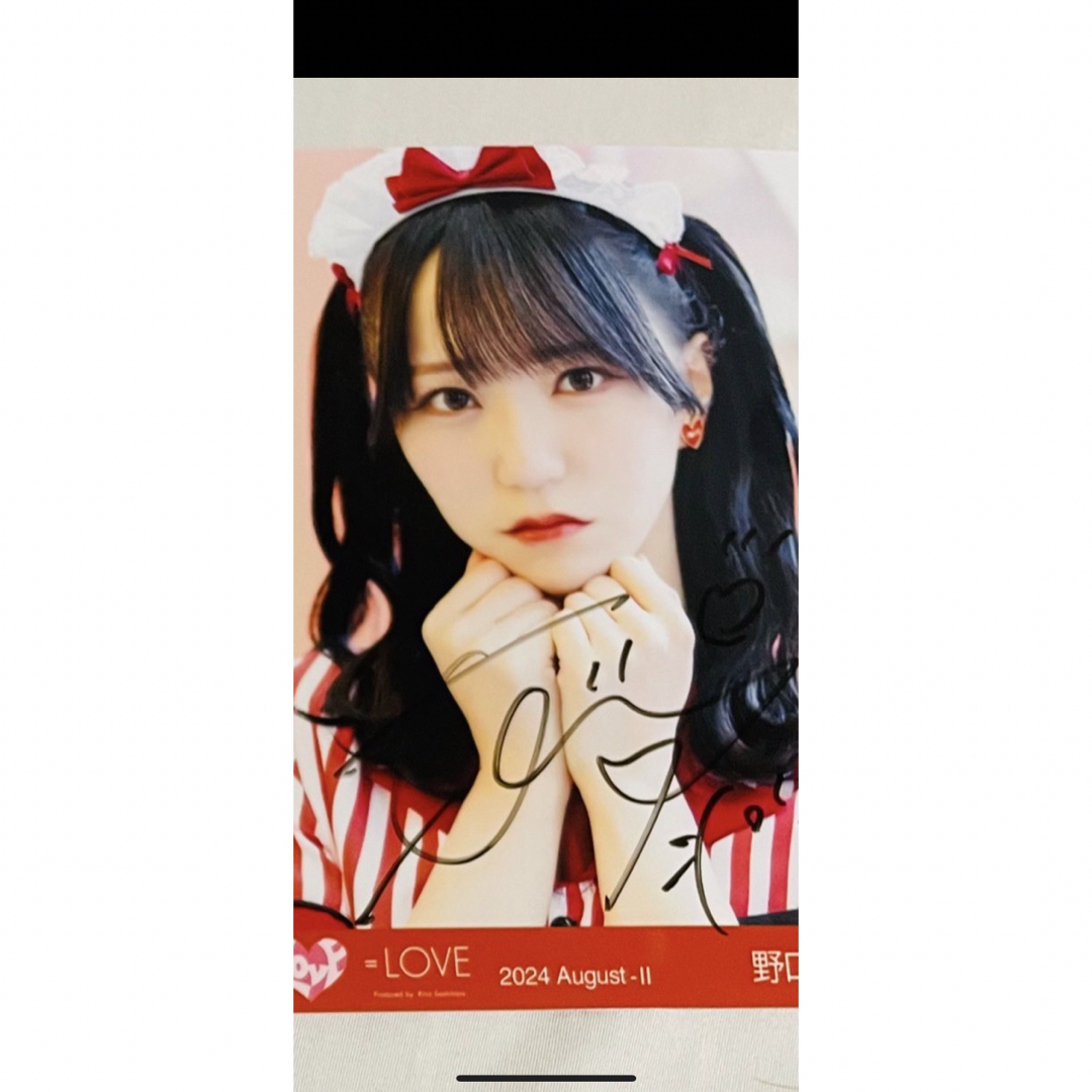 シ*キ様 イコラブ 野口衣織 生写真 直筆 内緒バナシ h*n様 イコラブ