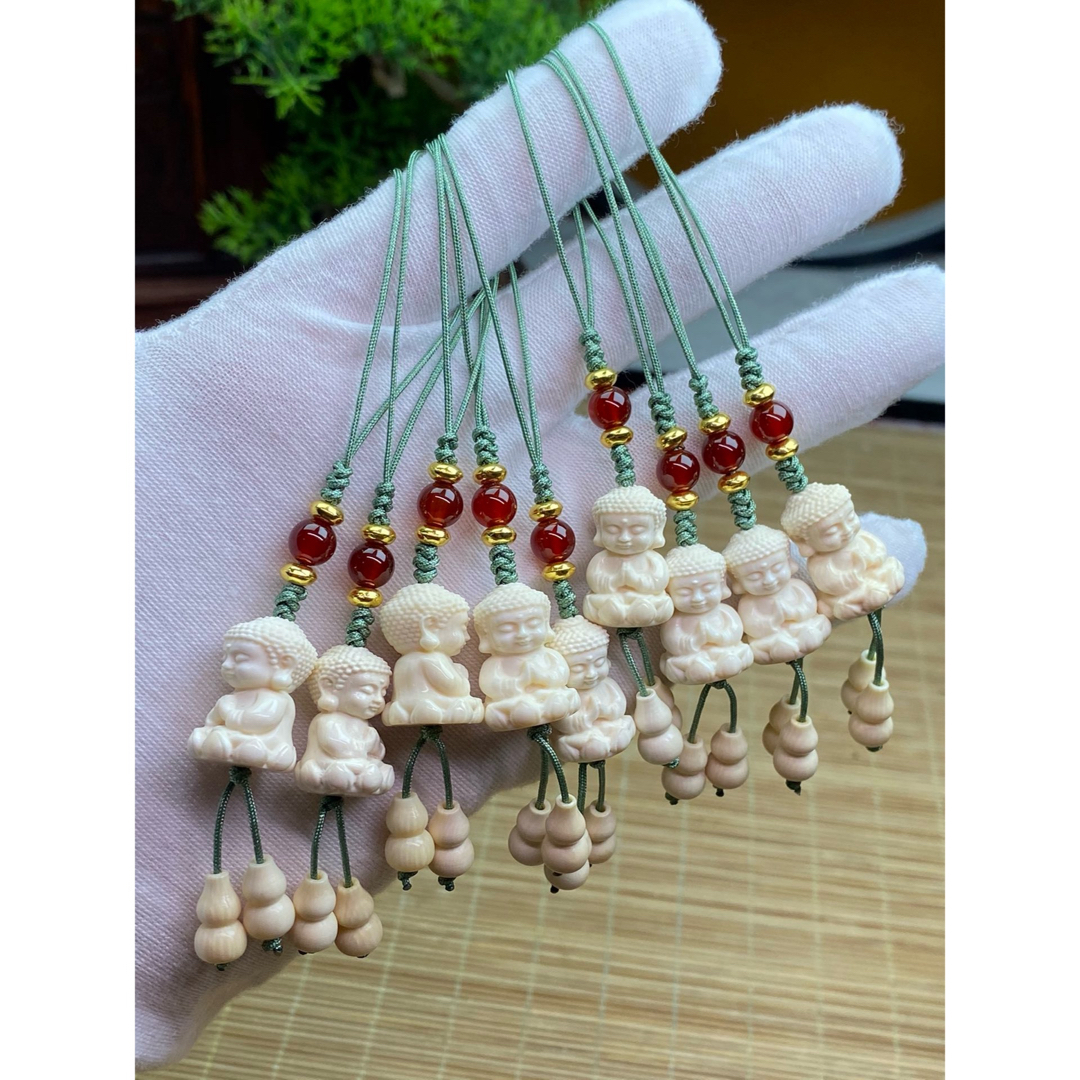 天然マンモス牙美しい手作り彫刻 鳳凰 筆筒