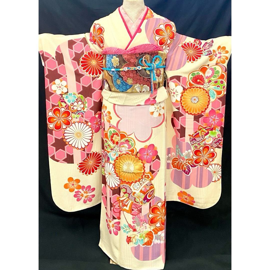 振り袖 フルセット 別誂長襦袢付 成人式 金彩加工 刺繍入り 632 振り袖