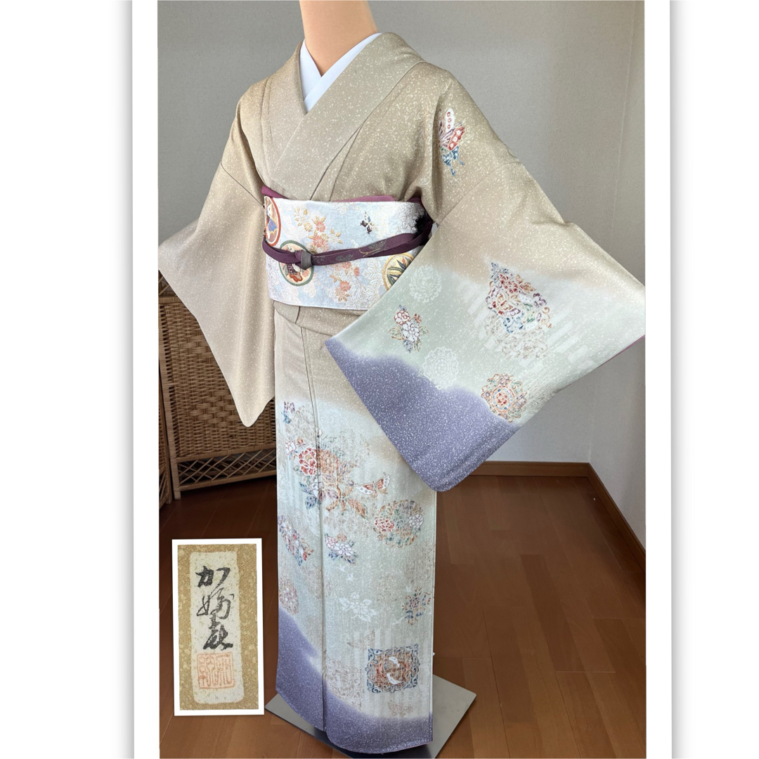 4点フルセット正絹訪問着袋帯帯揚げ帯締め