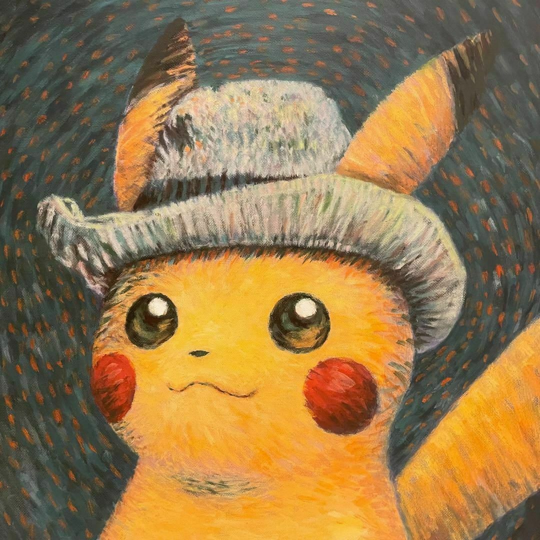 ゴッホピカチュウ キャンバスアート 黒木枠付 Sサイズ 45×35cm 【公式